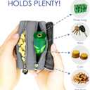 Dog Poop Bag Holder for Leash, 2 Waterproof Zipper Pouches, Dog Treat Pouch for Pet Walking Accessories, with Dispenser, Training Clicker and 1 Free Roll (Gray)