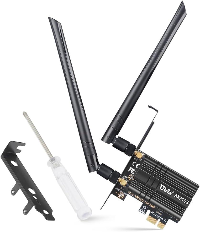 Ubit WiFi Card 6E 5400Mbps for Intel (6GHz&5Ghz&2.4GHz) PCIe WiFi Card, BT 5.3, PCIe Network Card with OFDMA,Ultra-Low Latency, Supports Windows 10/11 (64bit)
