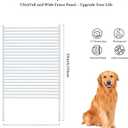 Outdoor Privacy Screen with Stand, Rustproof Metal Fence Panel, 35.43’’x 59.06’’ PE-Coated Steel Slats, Decorative Privacy Fence for Patio, Garden, Backyard, Trash Can, White(1 Panel)