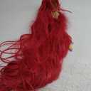 COSPLAZA Red Mermaid Long Wavy Curly Body Wave Wig Halloween Cosplay Costume Wigs for Women Side Parted with Bangs