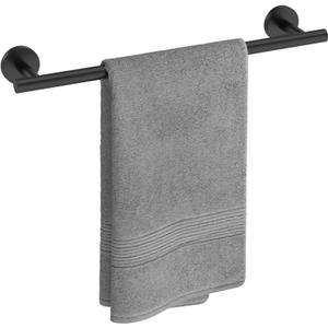 USHOWER Matte Black Towel Bar, 18-Inch Towel Rack for Bathroom Wall Mounted, Thicken SUS304 Stainless Steel Towel Rod Modern Home Decor (Total Length 20-Inch)