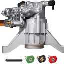 TOOLCY 7/8" Shaft Vertical Pressure Washer Pump - Max 3100 PSI @ 2.5 GPM OEM & Power Washer Pump for Gas Washer - Pre-Filling Gear Oil - More Replacement for Simpson, Ryobi, Honda etc