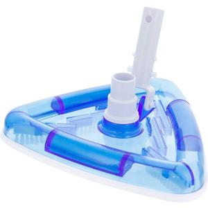 U.S. Pool Supply Weighted Transparent Triangular Pool Vacuum Head with Swivel Hose Connection and EZ Clip Handle - Connect 1-1/4" or 1-1/2" Hose - Removes Debris, Clean Corners - Safe for Vinyl Pools