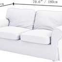 Velvet Pets Friendly Sofa Covers Made Compatible for IKEA Ektorp Loveseat Two Seat Slipcovers (Velvet Green Ektorp 2)