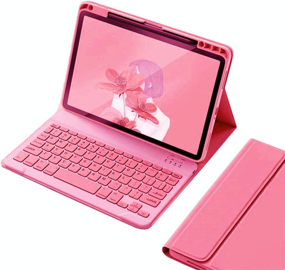 Keyboard Case for iPad Air 11 inch (M3/M2)/ Air 5th 4th Generation 10.9 Inch/iPad Pro 11 inch 4th/3rd/2nd/1st Gen Magnetic Detachable Bluetooth Color Keyboard (Dark Pink)