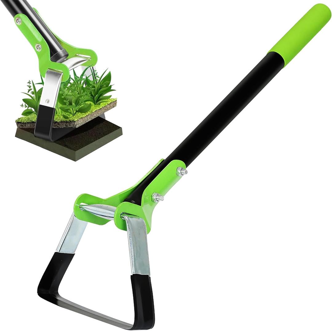 Garden Guru Action Stirrup Hoe Garden Tool with Ergonomic Handle Rust Resistant Heavy Duty Steel Loop Hoe for Weeding, Planting, Sowing Seeds, Making Furrows & Soil Cultivation