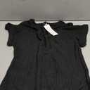 Womens Summer Tops Asymmetrical Neck Short Sleeve Dressy Casual Lightweight Tunic T Shirts Blouse (Small, Black)