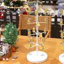 ikare 1PCS Cocktail Tree Stand, Metal 4 Tire Drink Tower for Parties, 16 Holders Champagne Tower, Wine Glass Display Stand for Champagne, Cocktails, Martini, Margarita Cups (White)