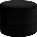 23" Round Velvet Storage Ottoman with Reversible Lid, Soft Padded Footrest and Hidden Storage, Large Upholstere Tray Top Ottoman Footstool for Living Room, Bedroom, Entryway, Black, 23"D x 23"W x 17"H