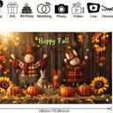Happy Fall Banner 71x43 Inchs Fall Scarecrow Sunflower Outdoor Indoor Backdrop Banner Autumn Thanksgiving Party Decor Autumn Maple Leaves Pumpkins Backdrop Decorations