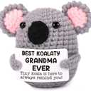 Funny Crochet Koala Grandma Gifts from Grandkids, Happy Mothers Day Birthday Gifts for Grandma, I Love You Retire Grandmother Nana Gigi Mimi Present from Granddaughter Grandson Small Cute Desk Decor