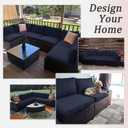 14 Pcs Outdoor Patio Cushion Covers, Replaceable Waterproof Furniture Covers, Outdoor Non-Slip Covers with Zippers, Couch 3 Sizes for Backyard Garden, Covers Only, Navy Blue