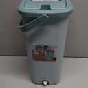 Mop and Bucket with Wringer Set, Flat Squeeze Mop and Bucket System for Home, Wet & Dry Use Wall Mop System with 4 Microfiber Pads, Separates Dirty & Clean Water Handimop Bucket Set for Floor Cleaning