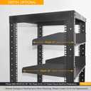 RIVECO 19 2U Rack Shelf Server Cabinet Mount Vented Cantilever Tray for Network Equipment, 14 Inches 35 CM Depth, Black