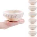 Mini Bread Dough Proofing Basket & Liner (Set of 6, 5 inch), Sourdough Bread Bakery Bowls for Professional & Home Bakers