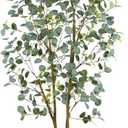 Warmplants Artificial Eucalyptus Tree, 7ft Tall Silk Leaves Fake Plant with Basket for Outdoor Indoor, 83'' Faux Eucalyptus Trees for Home Office Livingroom Floor Dcor