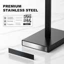 Black Toilet Paper Holder StandStainless Steel Toilet Paper Holder Free StandingStable Weighted Base Floor Tissue Roll Holder for BathroomModern Pivoting Toilet Paper Stand