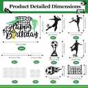 2 x 25 Pcs Soccer Cake Topper, Soccer Ball & Player Figure Cupcake Decorations for Soccer Birthday Party Sport Party Supplies