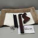 Zakkart Cat Perch for Window Sill with Bolster - Orthopedic Hammock Design with Premium Hardwood & Robust Metal Frame - Cat Window Seat for Large Cats and Kittens - Dark Stained Wood Brown Bed, 24''W