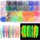 RACIOCK 700Pcs Glow-In-The-Dark Glass Beads for Bracelets Making, 8mm 26 Color Crystal Beads for Necklaces, Bracelet, Earrings DIY Crafts & Party Decoration, Gifts for woman & Night Sports Enthusiasts