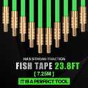 GURADESIGN 23.8FT Fiberglass Running Electrical Wire Cable Glow Rods Wire Pulling, Fish Rods Electrical Kit with 6 Different Attachments and Fish Tape Wire Puller Kit