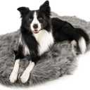 PupRug by Paw.com Faux Fur Orthopedic Dog Bed - Curve Charcoal Grey