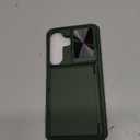 ATATOO for Samsung Galaxy S24 Case with Card Holder (Store 4-5 Cards) & Slide Camera Cover & Kickstand, [Military Grade Drop Protection], Rugged Silicone Wallet Case for Samsung S24 2024, Green