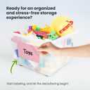 MESS Large Bin Labels for Storage (50 6x4) - Pantry and Craft Organization - Removable Labels for Moving Boxes (Pink)