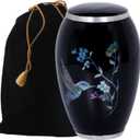 Misaa urn- Urns for Ashes Adult- Handmade Lovely Humming Bird Adult Cremation Urn for Human Ashes - Adult Funeral Urn -urn for Ashes Adult (200 lbs) (1, Black Large)