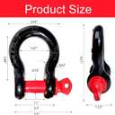 6 Pack 5/8" D Ring Shackles Set 3.25 Ton (7165 Lbs) Capacity with 3/4" Pin Heavy Duty Shackles with 3 Pairs Work Gloves for Towing Strap Winch Off-Road Truck Vehicle Recovery