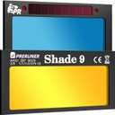 Core Series Shade 9 Gold Auto Darkening Welding Lens, Gold Coating Cool Blue Puddle View, 2" x 4 1/4" x 0.2", Fits Sugar Scoop & Pancake Welding Hoods