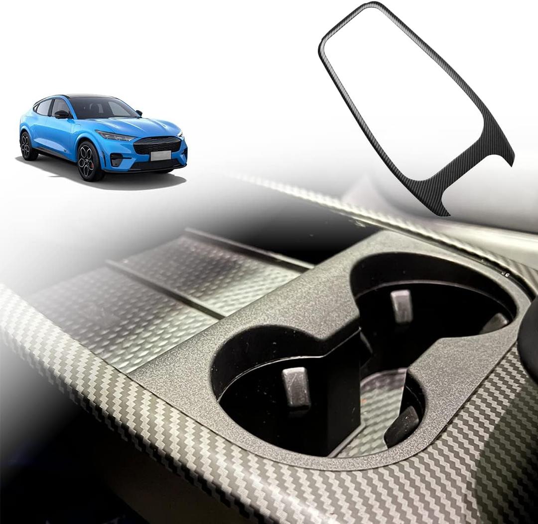 BestEvMod for Mach E Center Console Trim Sticker Cover Accessories Compatible with 2021-2026 Mustang Mach-E Accessories(Matte Carbon Fiber) 2