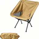 Wind Tour Portable Camping Chair Lightweight Foldable Outdoor Chair for Hiking Camp Backpacking Lawn Beach Fishing Picnic with Carry Bag (Khaki)