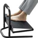 Height Adjustable Under Desk Footrest, Heavy Duty Wide Office Foot Rest Raiser, Ergonomic Leg Rest Support Improves Posture and Circulation, Black