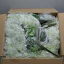 Riceshoot 240 Pcs Wedding Artificial Wisteria Hanging Flowers Floral Backdrop Garland 43.3 in/ 3.6 ft Silk Fake Wisteria Vine Rattan Long Wall String for Home Outdoor Party Decoration(Pure White)