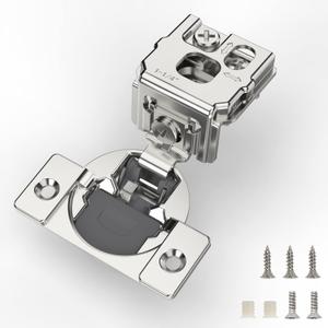 Furniware 30 Pieces 1-1/4 inch Overlay Soft Close Hinges for Kitchen Cabinet Hinges Satin Nickel Hidden Hinges Soft Closing Cabinet Hinges Stainless Steel Concealed Hinge self Closing 105 Degree