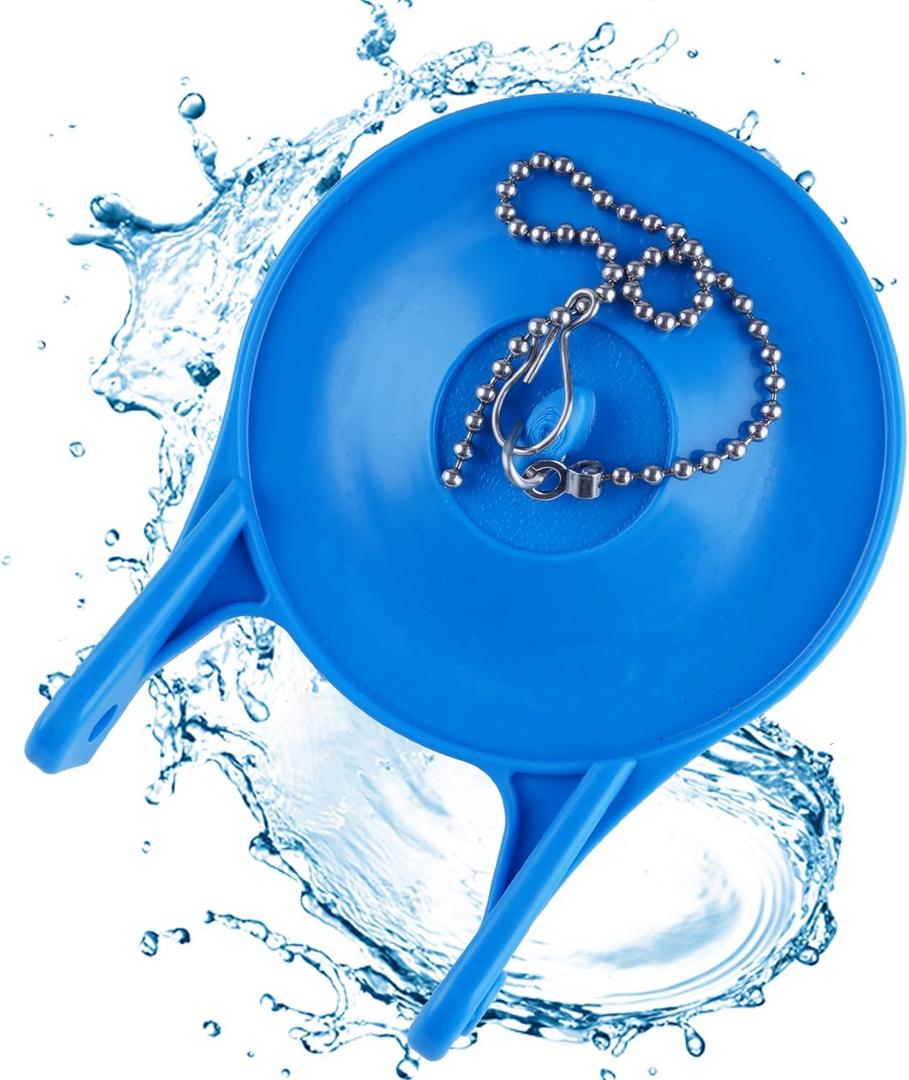 iFealClear 3-Inch Toilet Flappers Compatible with Gerber 99-788, Rubber Toilet Flapper Replacement with Stainless Steel Chain for 3" Toilet Tank, Water Conserve High Performance, Easy to Install, Blue