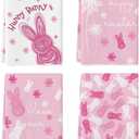 Artoid Mode Pink Rabbit Flowers Bless Our Home Happy Easter Spring Kitchen Towels Dish Towels, 18x26 Inch Farmhouse Summer Decoration Cleaning Set of 4