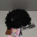 YEAME Curly Wigs for Black Women - Afro Curly Wig with Bangs, Natural Black, Heat Resistant, 15" Full Wig, 150% Density, Glueless, 1 Count