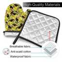 Perinsto Funny Rubber Ducks with Sunglasses Oven Mitts & Pot Holders Kitchen Set Heat Resistant Decorative Cooking Gloves Microwave Oven Gloves for Baking Grilling BBQ