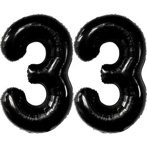 KatchOn, Giant Black 33 Balloon Numbers - 40 Inch | 33 Birthday Balloons, 33 Birthday Decorations for Men | Number 33 Balloons, Happy 33rd Birthday Decorations for Women | 33 Balloons for Birthdays