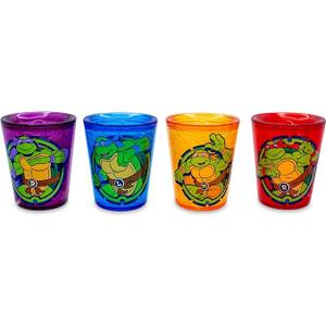 Teenage Mutant Ninja Turtles Cowabunga 1.5-Ounce Plastic Freeze Gel Mini Cups, Set of 4 | Insulated Cooling Drinkware Chiller