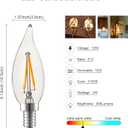 LED Candelabra Bulbs 25W Equivalent Dimmable E12 LED Bulb 2700K Soft Warm White, 2W 200LM Flame Tip CA10 LED Candle Bulb for Chandelier Wall Sconce 24-Pack.