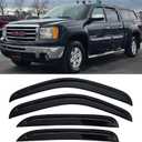 4-pcs Sun Rain Snow Vent Guard Shade Window Visors for 2007-2013 Chevy/GMC Crew Cab Pickup SUV Wind Deflectors, 94515 Truck Window Visor Rain Guards