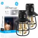 GE Vintage LED Night Light, Plug-in, Dusk to Dawn Sensor, Farmhouse Decor, Mood Lighting, Home Decor, Ambient Lighting, LED Lights for Bedroom, Bathroom, Kitchen, Hallway, 44737, Black, 1 Pack