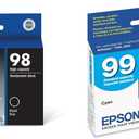 Epson T098 Claria Hi-Definition - -Ink Standard Capacity Black - -Cartridge (T098120) for Select Artisan Printers & T099 Claria Hi-Definition -Ink Standard Capacity Cyan -Cartridge