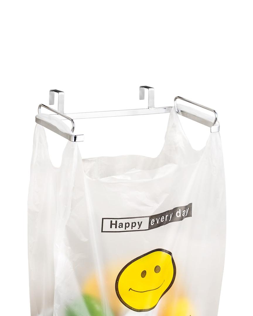 YQh Garbage Bag Holder Stainless Steel for Kitchen Cabinet Doors and Walls (Open-top Style)