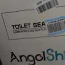 Angol Shiold Elongated Toilet Seat - Slow Close Hinges, Ergonomic Design with Grip-Tight Bumpers, Safe Easy-Clean PP Material (White, 18.5" Elongated)
