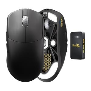 Lamzu Maya X Wireless Gaming Mouse, Ultra Lightweight 47g, Optical Switch, Maximum 30000 DPI, Symmetrical, MCU Nordic 52840, Dust-Proof Encoder, PAW3950 Sensor(Larger Maya) (Black)