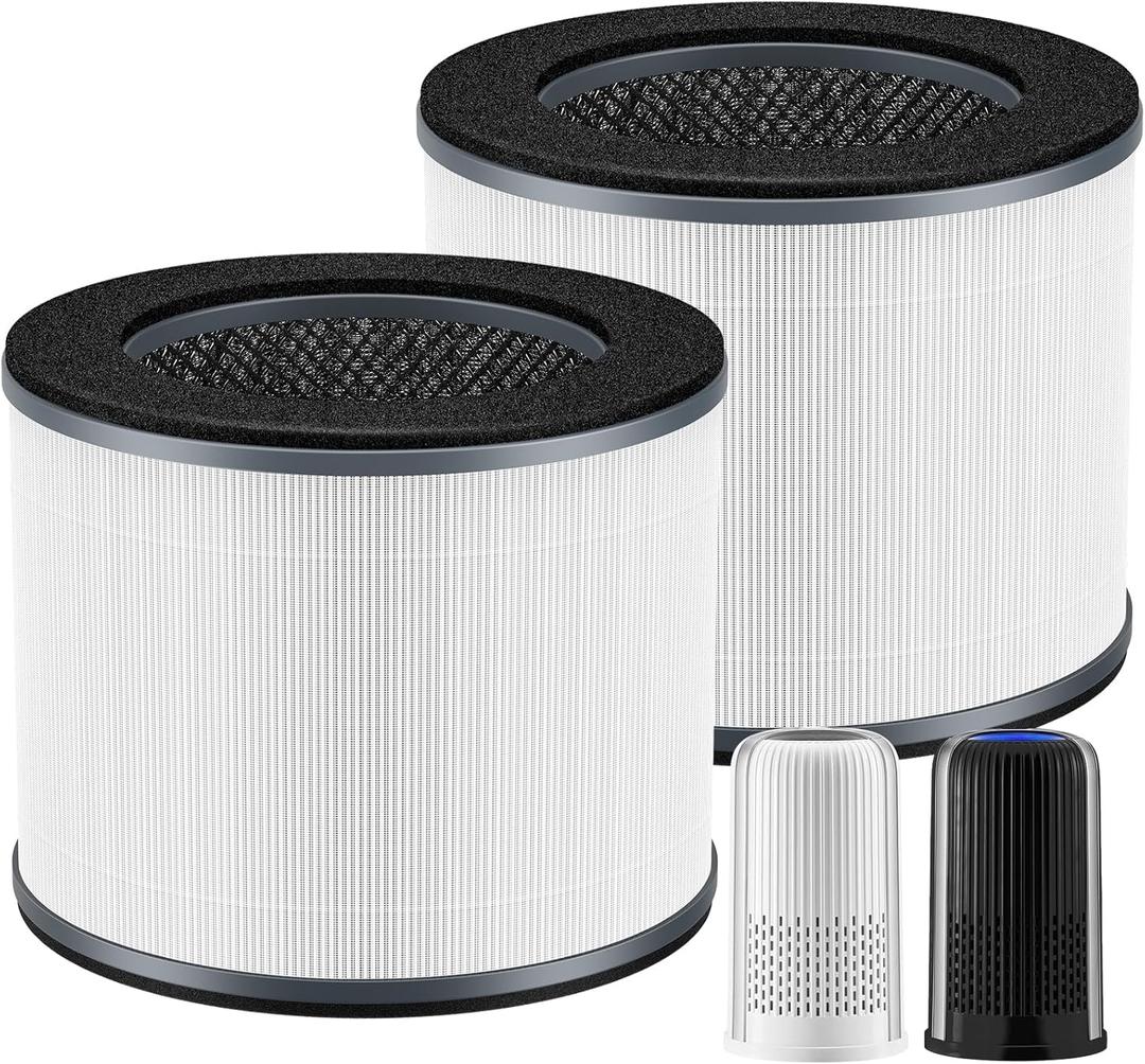 AP-T10FL Replacement Filter for HoMedics AP-T10-BK and AP-T10-WT Air Purifier, 360-Degree Efficient AP-T10 Filter, 2 Pack
